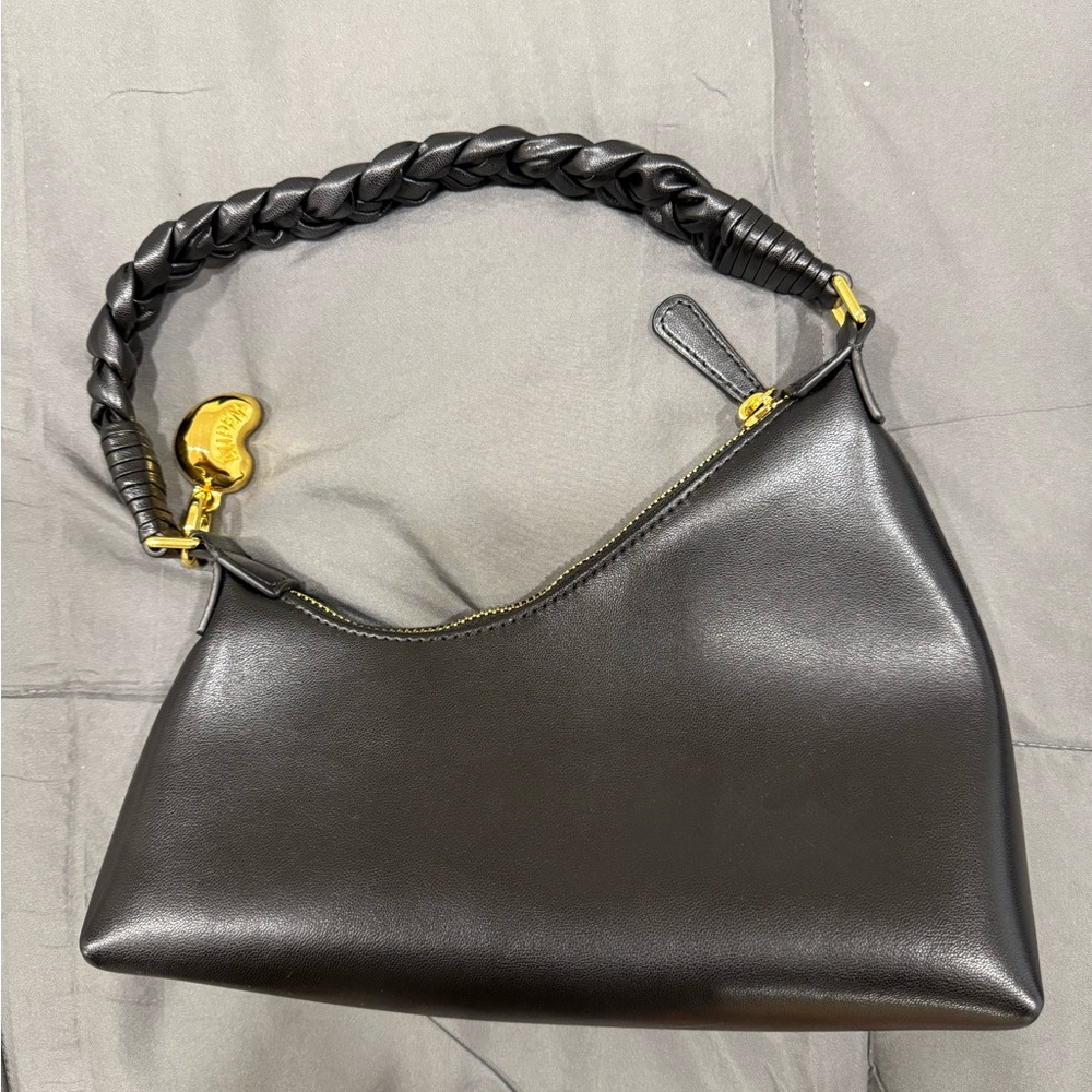 Elegant Black Mini Bag with Braided Handle